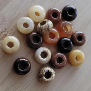 6mm Wide Big Hole Gemstone Loc Beads, Dreadlock Hair Accessories, Beads For Braids Twist And Dreadlocks, Loc Jewelry, Rondell Crystal Beads [Made-to-Order]