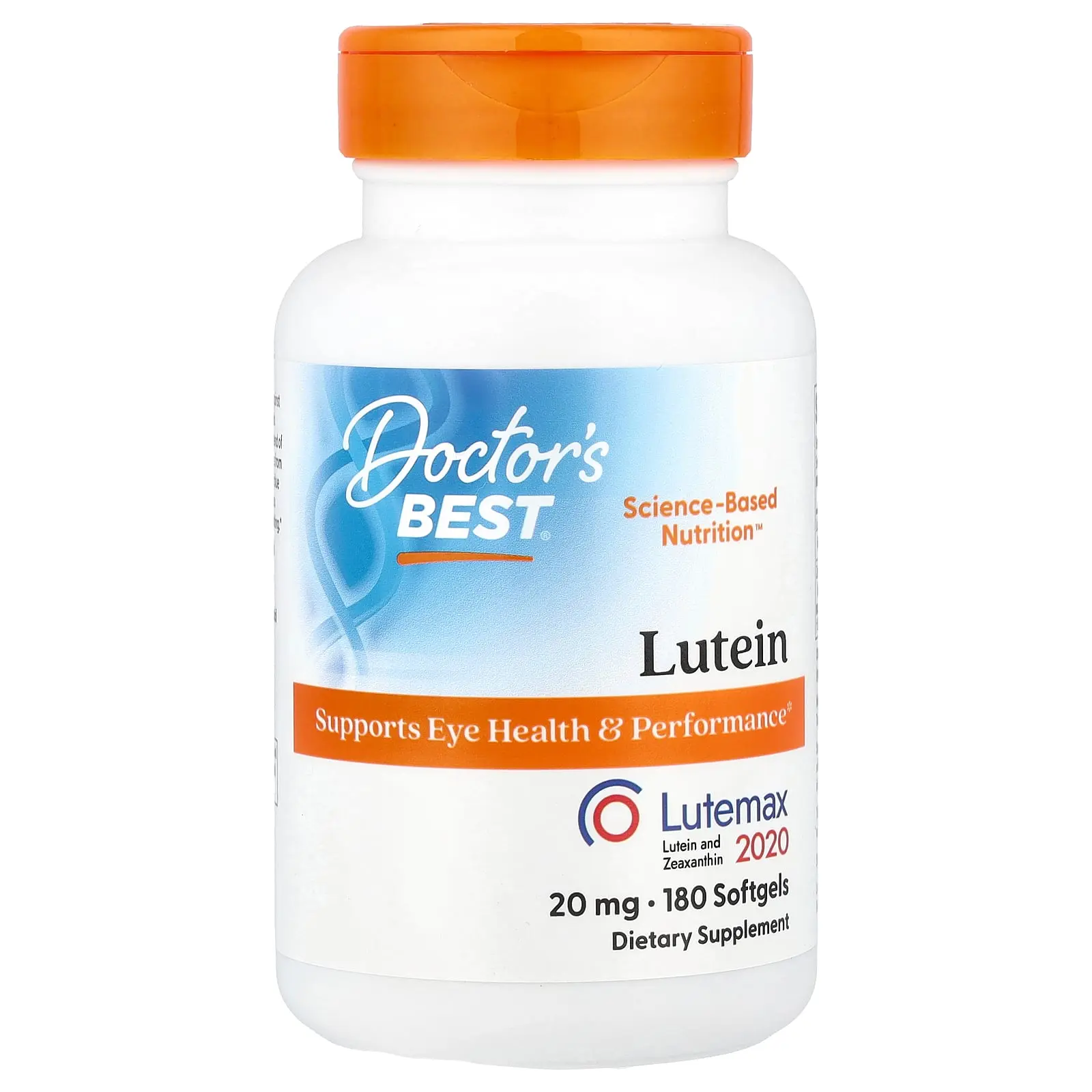 Doctor's Best Lutein, Lutemax 2020, 20 mg, 180 Softgels