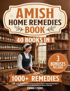 Amish Home Remedies Book: 40-in-1 Guide with 1000+ Herbal Remedies, Oils, Herbal Teas & Decoctions for Natural Healing via Timeless Amish Wellness Wisdom