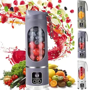 Digital Display Blender, Cordless & Portable, Mixes for Smoothies, Mousses & Baby Food, Leak-Proof, USB Rechargeable, Ideal for Travel, Gym, Home & Dorm, Great Holiday Gift