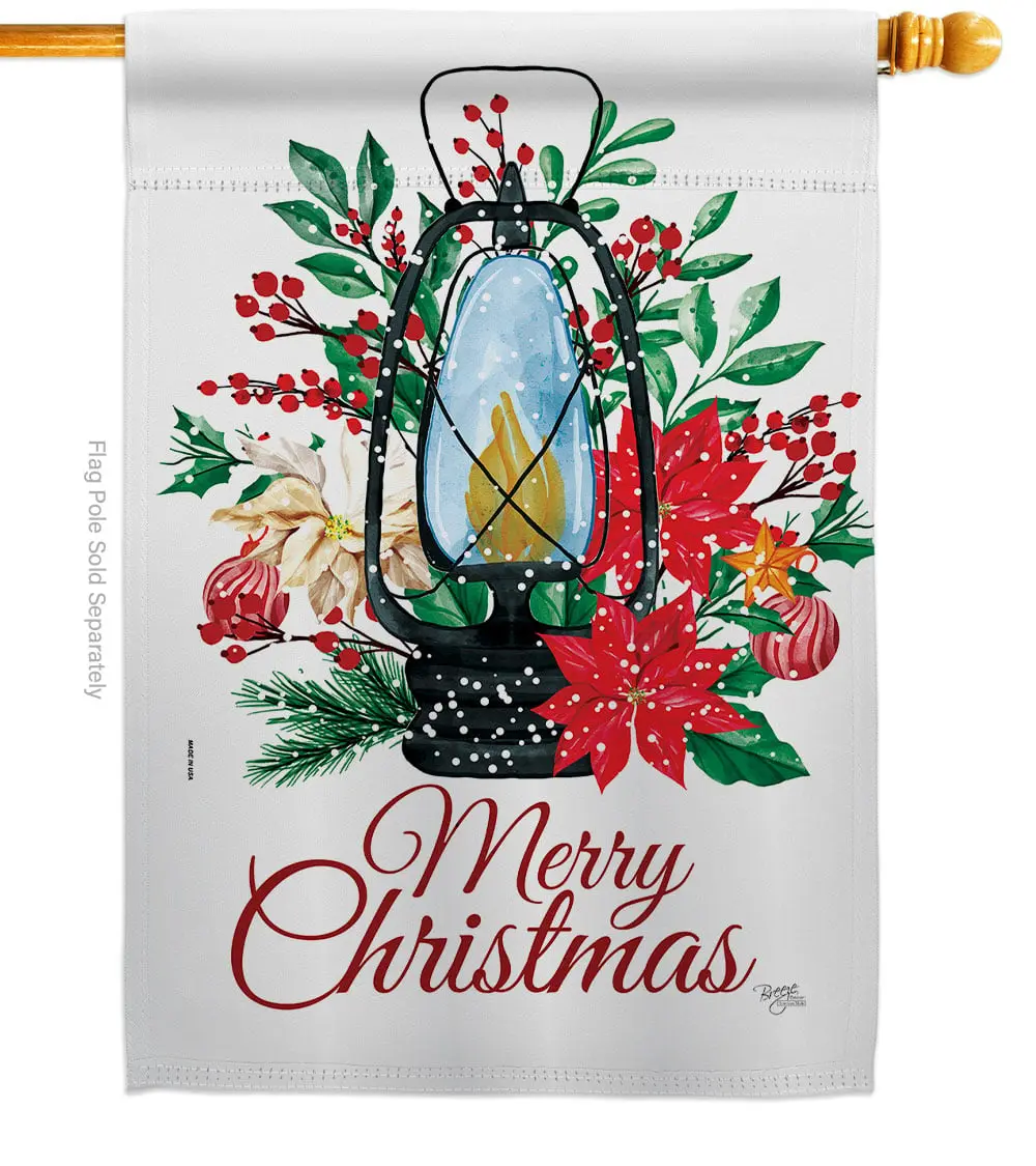 Breeze Decor H120279-BO 28 x 40 in. Warm Light Winter Wintertime Christmas Double-Sided Decorative Vertical House Flags for Decoration Banner Garden Yard Gift