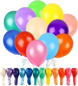 120 Balloons Assorted Color 12 Inches Rainbow Latex Balloons, 12 Bright Color Balloons for Birthday Baby Shower Wedding Party Supplies Arch Garland