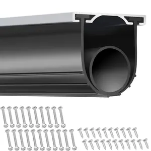 【Father's Day gift】VEVOR Garage Door Seals Bottom Rubber, U Shape +O Ring Combination Garage Door Weather Stripping with Pre-drilled Aluminum Track Retainer Kit, 5/16 inch T-ends and 3 3/4 inch Width (16 Ft, Black)