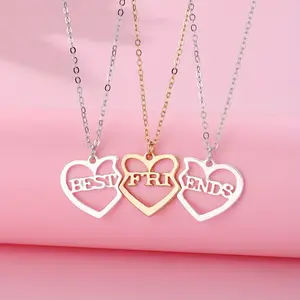 Set Of 3 Best Friends Heart-shaped Necklaces