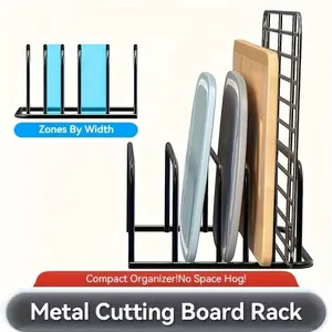 Metal Kitchen Storage Rack, Space Saving Countertop and Cabinet Organizer, Durable Cutting Board Holder, Compact Design for Home and Commercial Use