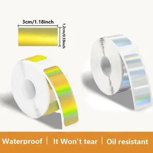 1 Roll 15x30mm Four-Proof Thermal Label Paper, Compatible with Yacole D30 and P12, Waterproof Adhesive Stickers for Printing, Thermal Printing Labels