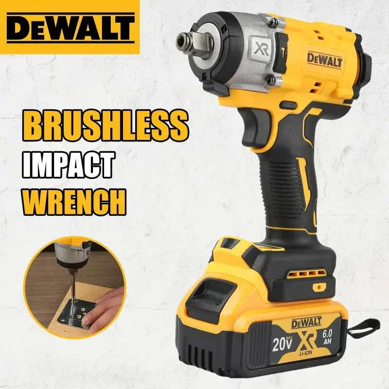 Dewalt DCF922 Brushless Cordless Impact Wrench - 20V Brushless Power Wrench, 205Nm High Torque, 2500 RPM, LED Lighting, Stepless Speed Control Hand Tool