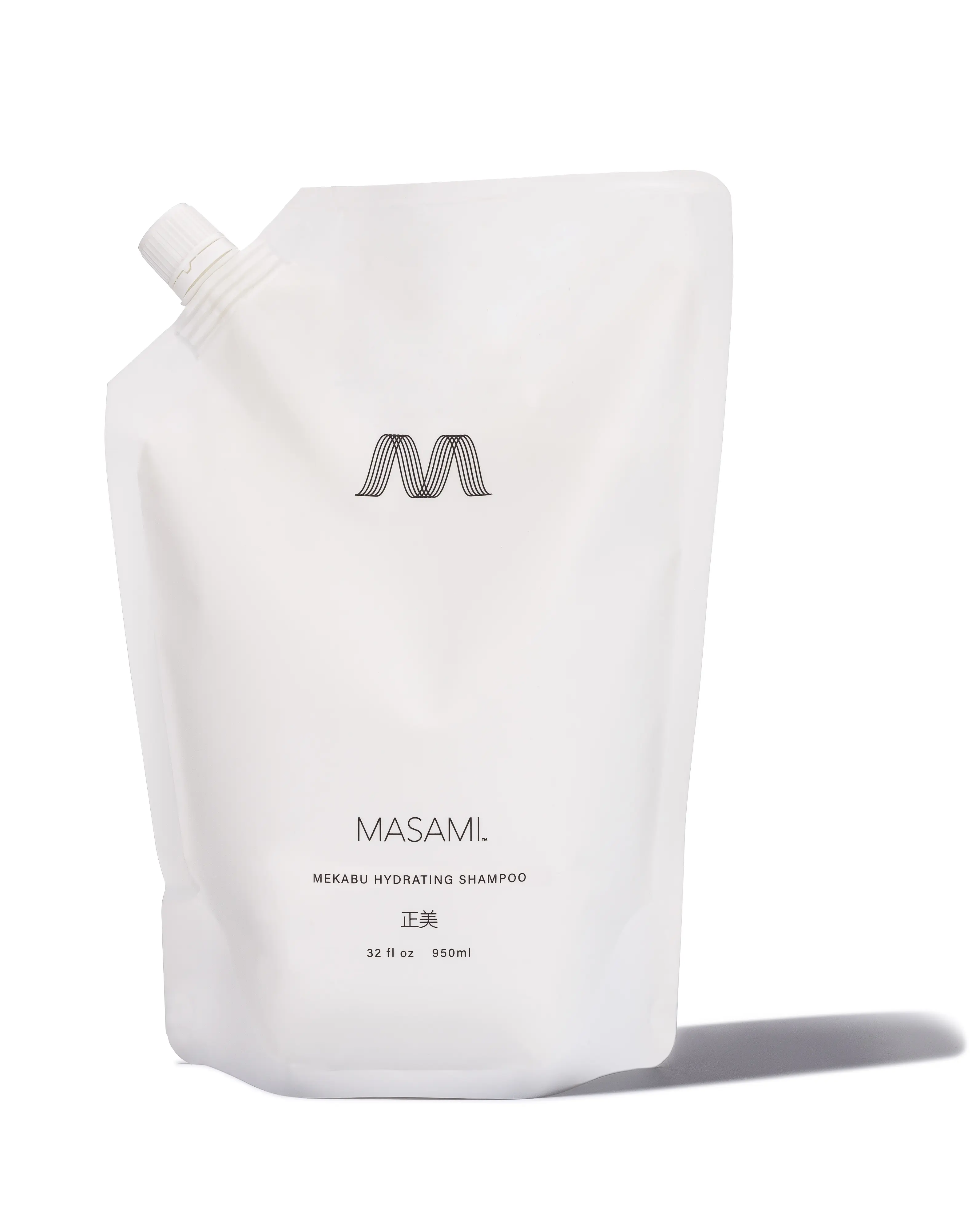 MASAMI Mekabu Hydrating Shampoo Refill Pouch 32 oz - Vegan, Cruelty Free, Salon Quality, Sulfate Free, Phthalate Free, Nourishing Haircare - Aloe