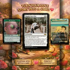 Personalized Trading Card Gift for Anniversaries Relationships Weddings Couples Pets | Upload Your Own Image | Custom MTG Love Card Perfect for Special Occasions