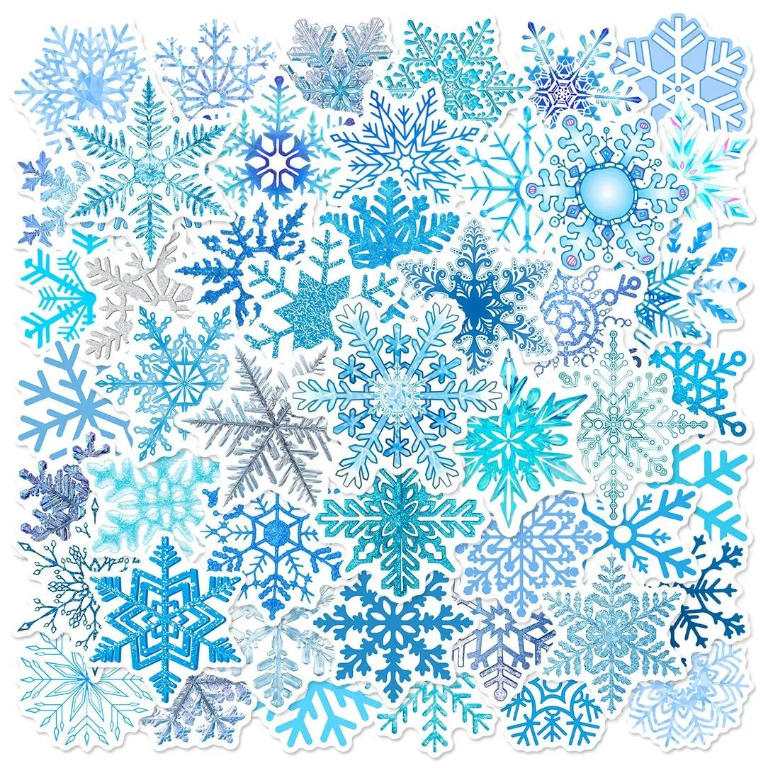 Snowflake Pattern Sticker, Sticker Decals, Decorative Sticker for Scrapbook, Journal, Laptop, Water Bottle, Car, Phone Case, Positive Message Gift