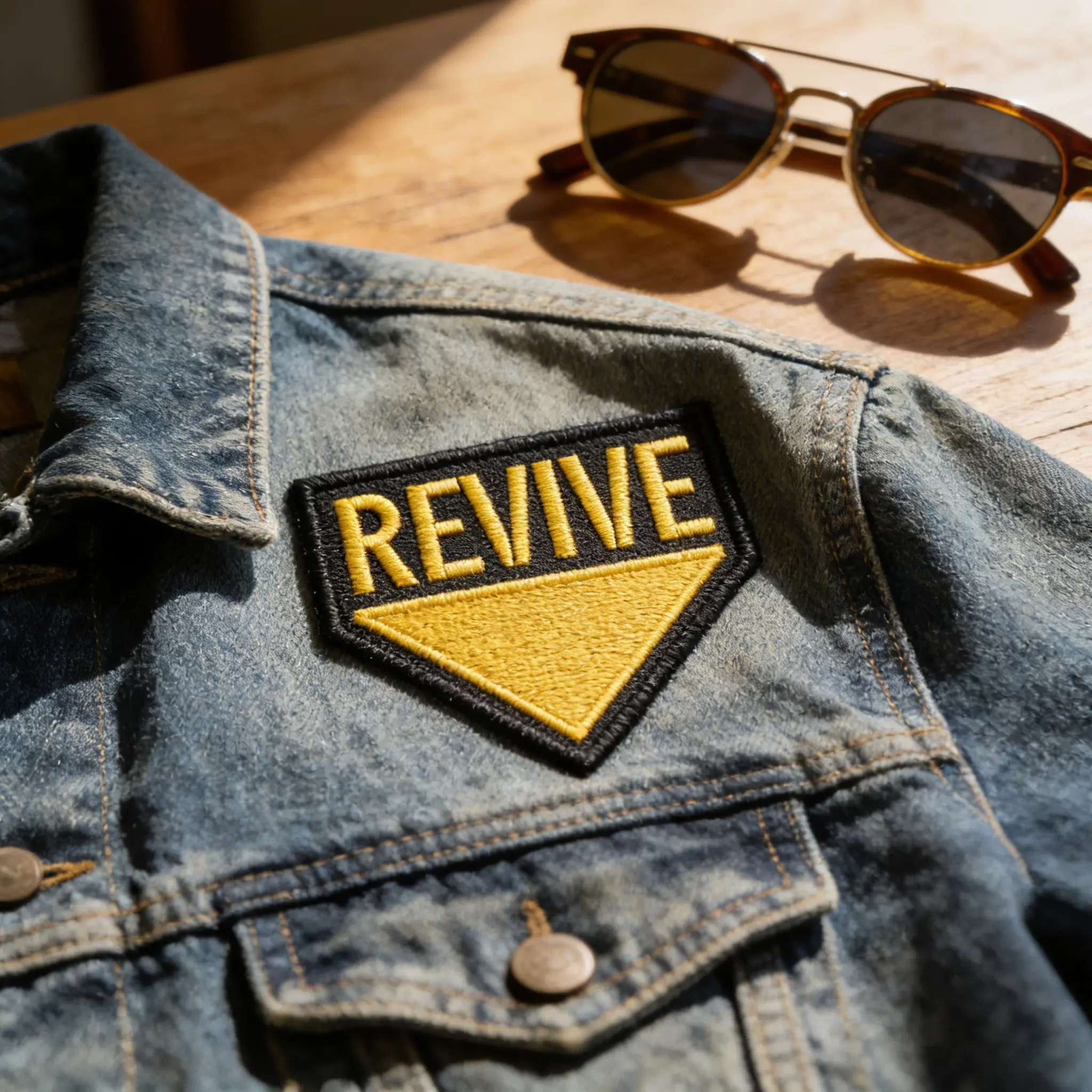 Revive Hand Embroidered Patch, Embroidery Patches, Back Adhesive Iron-On, Suitable for Clothes Jackets Hats Accessories, Durable Fabric Repair Kit