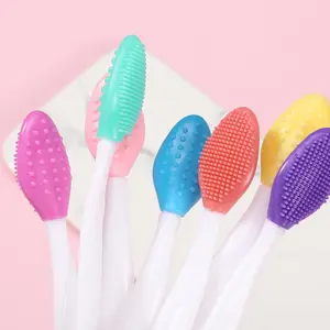 Double-sided facial scrubber Tongue Scraper, Blackhead Remover & Facial Cleanser with Dual Texture Sides,Multifunctional Silicone Beauty Brush: Tongue Cleaning, Blackhead Extraction & Facial Exfoliation Tool with Coarse-Fine Sides