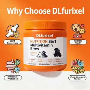 DLFURIXEL  Capacity 8‑in‑1 Pet Nutrition Soft Chews Glucosamine Chondroitin for Daily Care, Gut Health & Skin Coat, Appetite Stimulant