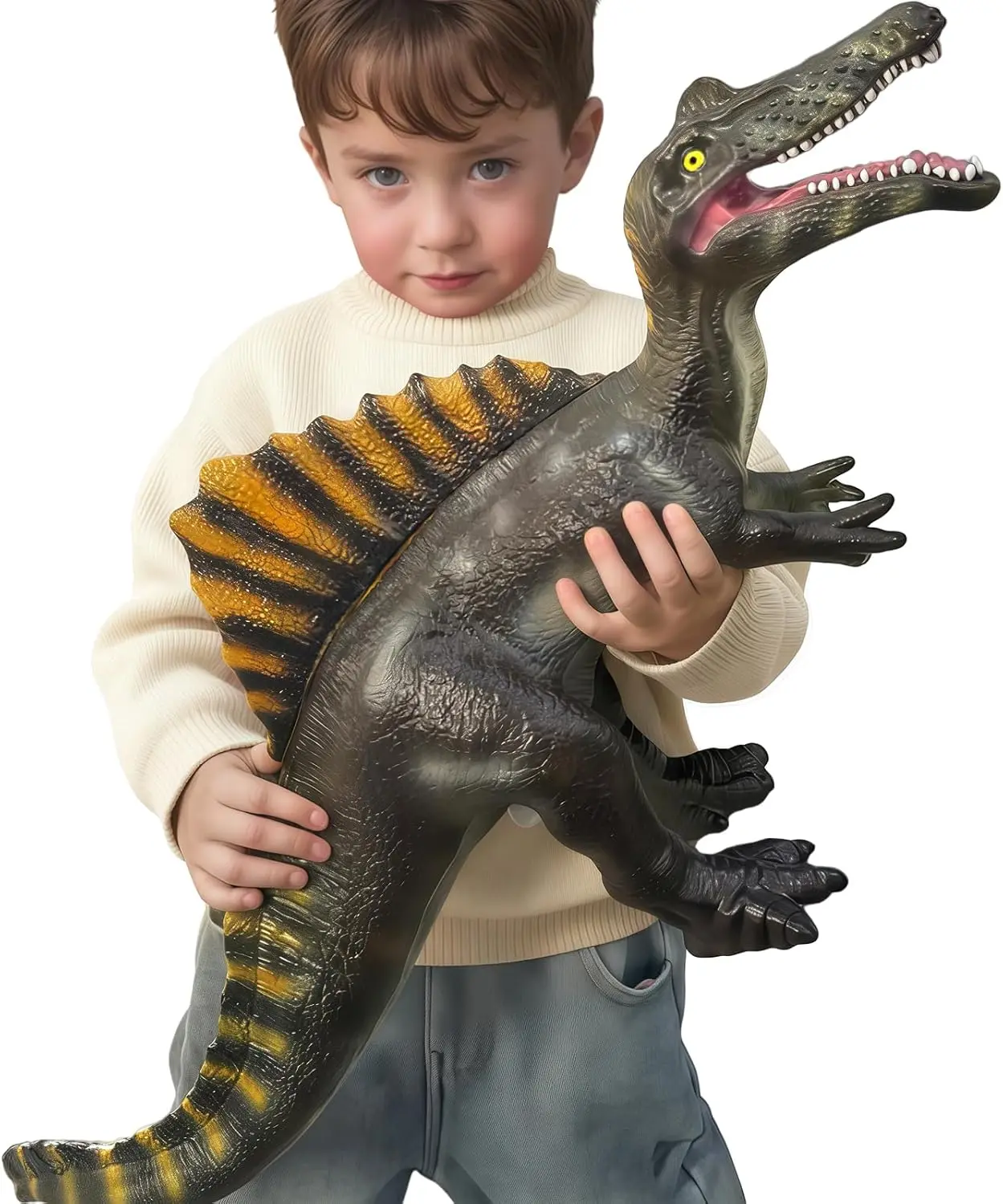 Jumbo Soft Inflatable Spinosaurus Dinosaur Toy, 27.5 Inches Large Dino Figure for Kids Aged 3-7 Years, Outdoor Play Party Favors & Birthday Gifts for Toddlers