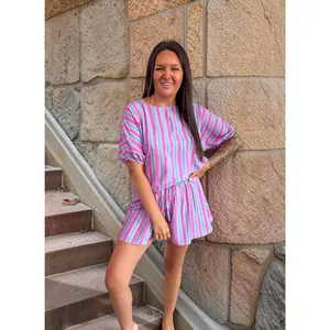 Sugar Striped Duo Shorts Set