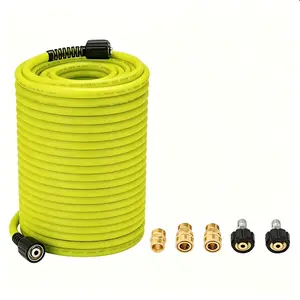 50 FT Pressure Washer Hose with M22 14mm Fittings, 1/4" Quick Connect Pressure Hose Extension for Household Cleaning