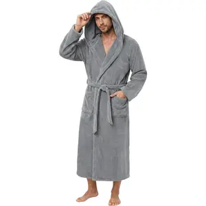 Men's Bathrobes with Hood, Soft Long Towel Robe for Men - Super Absorbent Quick Dry yet WarmGift