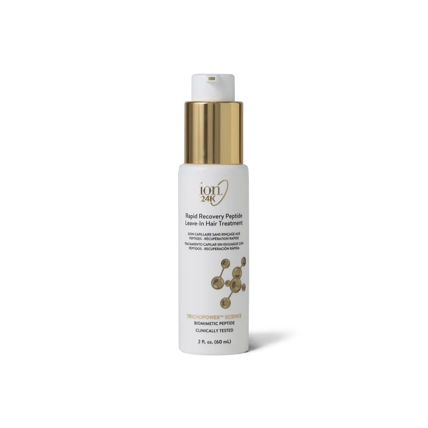 ion 24K Rapid Recovery Peptide LeaveIn Hair Treatment, Ideal for colortreated and bleached hair, 2 Fl Oz