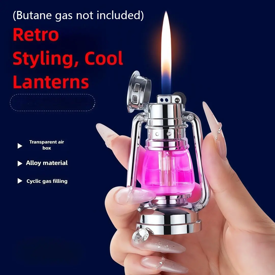 Retro Metal Refillable Butane-Free Creative Lighter, Lighter Accessory for Camping, Holiday Gifts, Accessories