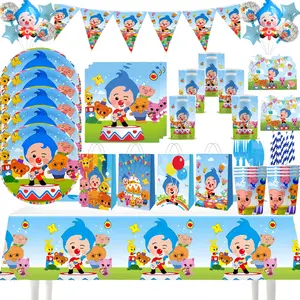 Plim Clown Party Decorations Theme Party Tableware Plate Cup Napkin Tablecloth Baby Shower Boys Kids Birthday Party Supplies