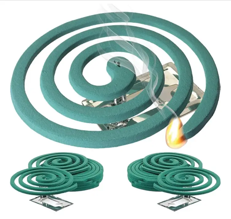 Mosquito Repellent Coils - Outdoor Use Reaches Up to 10 feet - Each Burns for 5-7 Hours (Three Pack Contains 12 coils & 6 Stands)