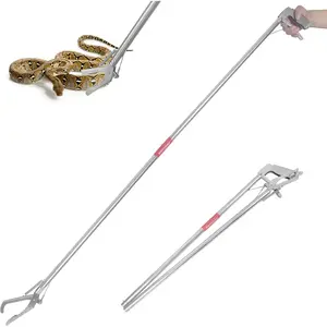 60" Collapsible Snake Grabber Tool, Multi-Functional Snake Catcher Tongs Hook Pole, Snake Handling Tools for Rattlesnakes