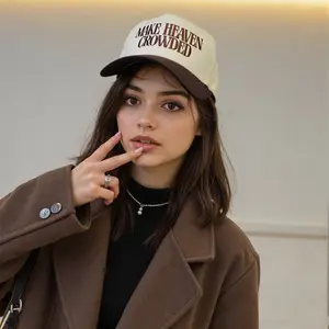 MAKE HEAVEN CROWDED TwoTone Trucker Hat,Embroidered Headwear,Adjustable Snapback,Trucker Cap,Faith Trucker Cap,Christian Gift,