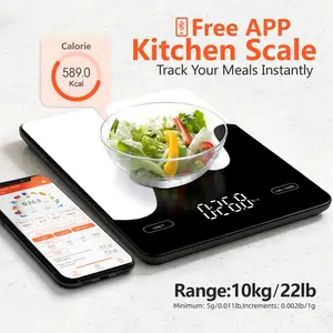 Smart Digital Food Scale, Kitchen Scale Grams and Ounces, Nutritional Calculator, Diet, Ketogenic, Macros, Calories, Baking, Meal Prep