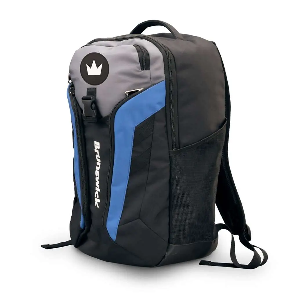 Brunswick Imperial Functional Backpack - Black/Blue, 600D Fabric, Multiple Pockets, Adjustable Straps, Sports & Outdoor Bowling Gear, Laptop Sleeve