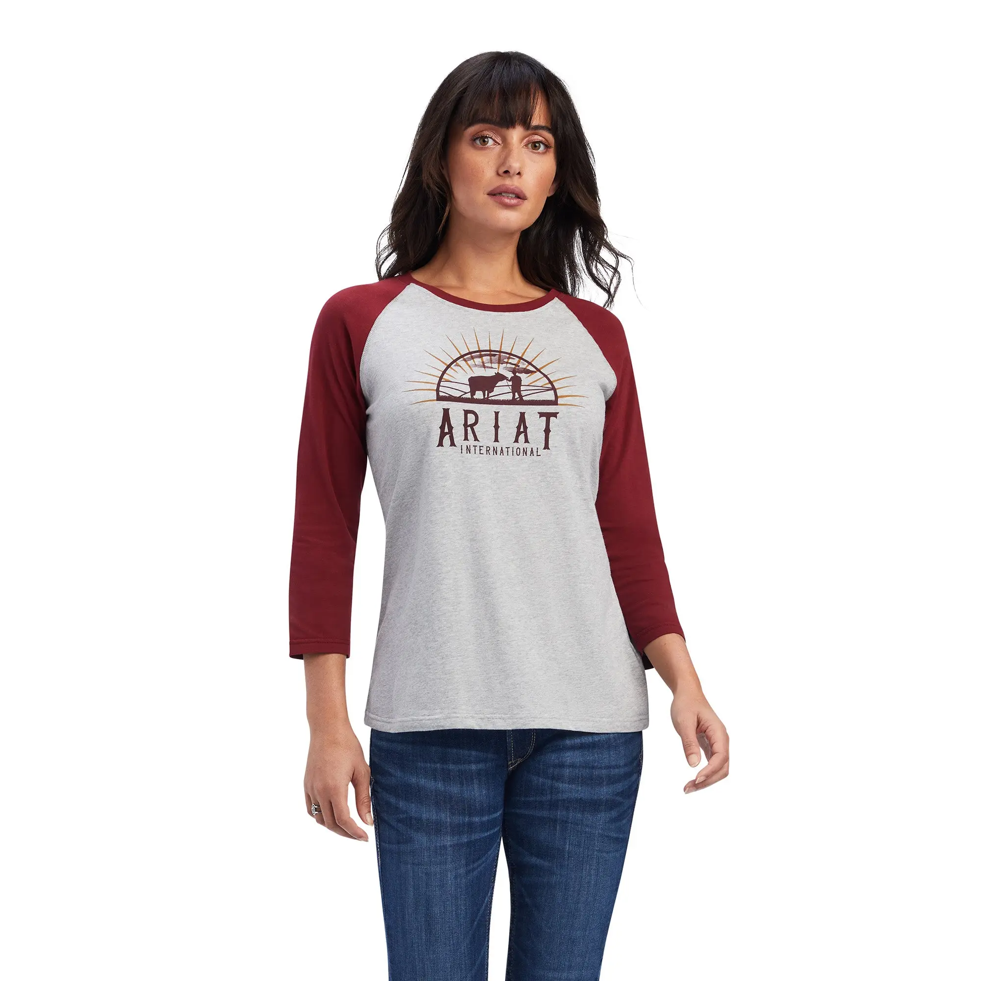 Ariat Ladies R.E.A.L. Sunrise Classic Heather Grey T-Shirt 10041293