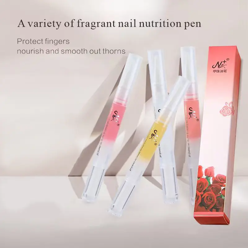 4-Pack Manicure Nail Nutrition Oil Pen, 4 Mixed Scents (Strawberry, Pineapple, Lily, Rose), Portable Nail Art Youth Care Tool for Skin Nourishment, Nail Care Solution Liquid Nail Care Serum Nail Repair Drops
