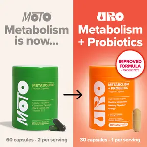 URO - Metabolism Support Capsule with Probiotic, Vitamin B12, Green Coffee Bean Extract, and Caffeine - For Healthy Metabolism and Energy- 30 Servings (Pack of 1)