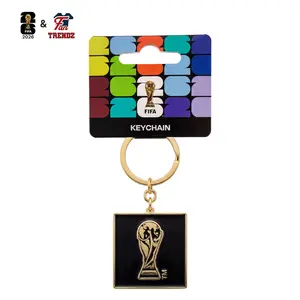 FIFA World Cup 2026 Official Licensed Keychain｜Gold Trophy Replica｜Soccer Fan Gift｜USA Canada Mexico Host Nations｜Hercules Trophy Metal Keyring Souvenir