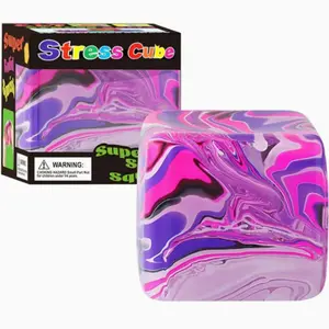 Stress Cube for Kid & Adults, Gel Filled Squishy Toys for Kids Stress Relief - High Density Decompression Squeeze Balls for Students Calming, Fidgets for Classroom Prize Toys, Quiet Cube