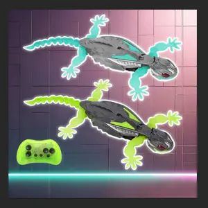 Wall Crawler Gecko, Remote Control Toy, Electronic, Electric Lizard Toy with LED Glowing Eyes, 360° Spin, Halloween and Christmas STEM Tech Toy Gift for Kids, Cool Gifts, Family Fun Boys Toys Age 4-8