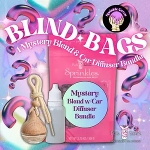 Pink Zebra Sprinkles Wax Melts and Diffuser Oil Blind Blend Bags - 3.75oz Bag of Blended Scented Wax Melts with Deluxe Car Oil Diffuser Air Freshener and Fragrance Refill Bottle