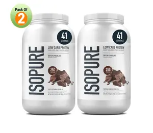 [2 pack of 3 lbs] Isopure Low Carb 100% Pure Whey Isolate Protein Powder, Lactose Free, Gluten Free, With Vitamins, Dutch Chocolate, 25g Protein Per Serving, 3.07 Lbs