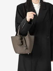 Women's Fashionable Solid Color Handbag, Casual Versatile Cowhide Bag for Daily Used, Trendy All-match Commuter Bag, Genuine Leather Handbags