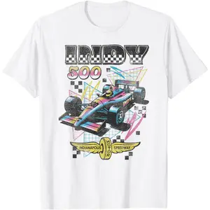 Indy 500 Indianapolis Motor Speedway 90's Vibes Retro Poster T-Shirt