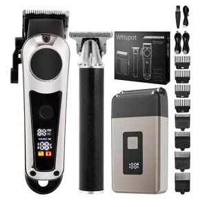 Professional Men's Electric Shaver with Built-In Rechargeable Battery, T-Head Trimmer, Clipper and USB Charging, Grooming Gift for Him