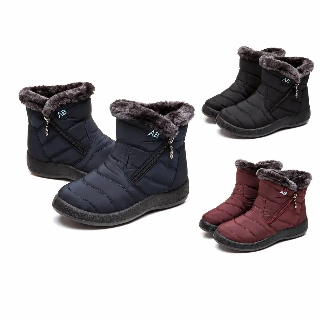 FEITAI Womens Winter Boots Waterproof,Fashion - Weather Warm Snow Boots for Women,Comfortable Trekking Walking Fur Lined Boots,Slip Resistant