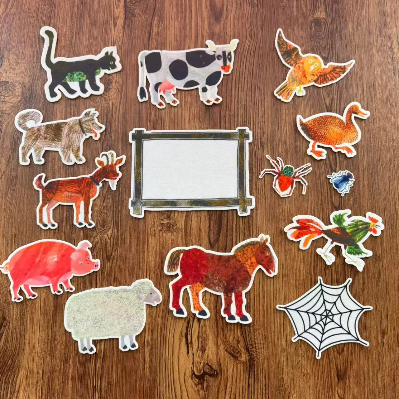 14pcs/set, The very busy spider pre-cut, felt board kit, DIY Kit, interactive props, nursery, story time