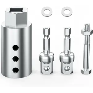 Heavy Duty Trailer Drill Adapter - Cordless Drill Compatible, 1/2 to 1 Stainless Steel Socket Adapter for 1" Drive Trailers