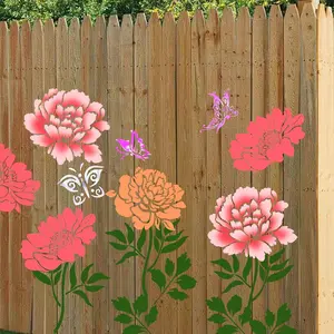 7 count Wall Stencils Large Floral Stencils Ffor Painting, 12 Inch Painting Floral Stencil Decor on Wall  Floor Canvas Paper Furniture