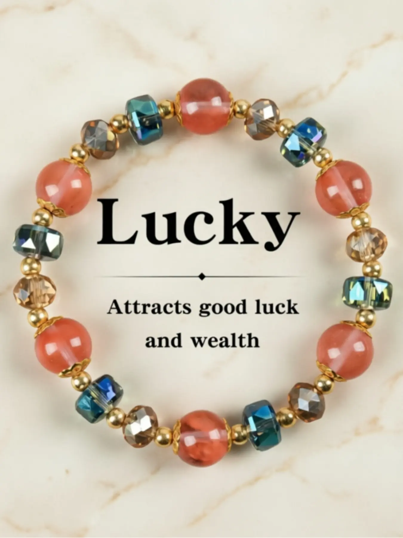 Colorful Crystal Lucky Bracelet - Beaded protective accessory, special occasion gift, featuring blue color scheme and green aventurine, suitable for men and women, perfect for Thanksgiving and Christmas, Healing Crystal Bracelet, Healing Crystal Jewelry
