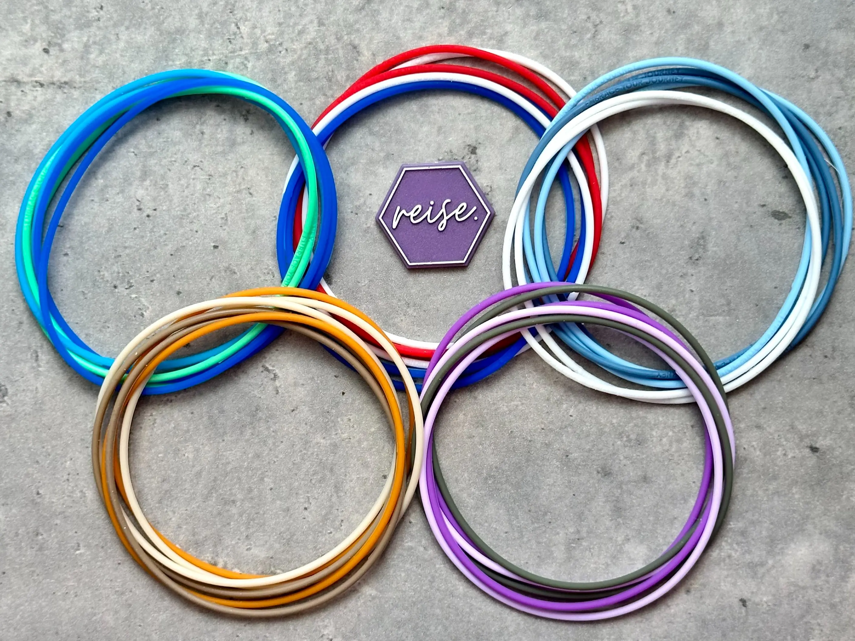 “America, The Beautiful” Collection / Holiday Collection Stacks / Silicone Stacking Bracelets / Multi-Colored