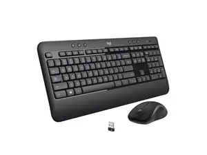 Logitech MK540 Wireless Keyboard Mouse Combo - USB Wireless RF Keyboard - Black - USB Wireless RF Mouse - Optical - 1000 dpi - 3 Button - Scroll Wheel - QWERTY - Black