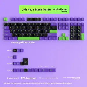 126 Key Pbt Injection Molded Keycap Set, Oem Height High Quality Compatible Mx Switches, Fits 60/65/75/87/98/104/108 Keys Mechanical Keyboard