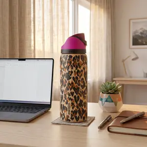 Owala Wild At Heart 32oz FreeSip Water Bottle – Rare Urban Outfitters Exclusive Leopard Print Insulated Stainless Steel Tumbler, Leakproof Straw Lid