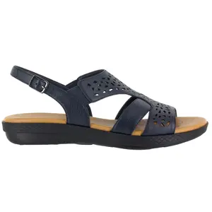 Easy Street Womens Bolt Cut Out Slingback Casual Sandals Casual Low Heel 1-2" - Blue